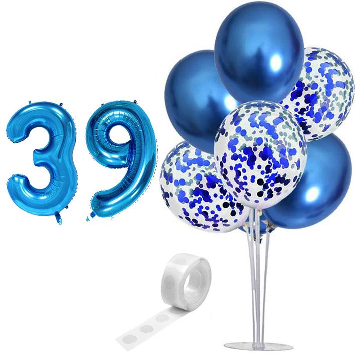 بادکنک آرایی مستر تم طرح کروم شیشه ای پولکی کد 39 بسته 11 عددی